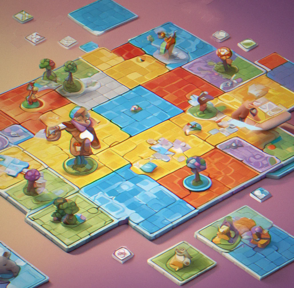 Game board close-up showing tile grid with highlighted move option and constraint markers